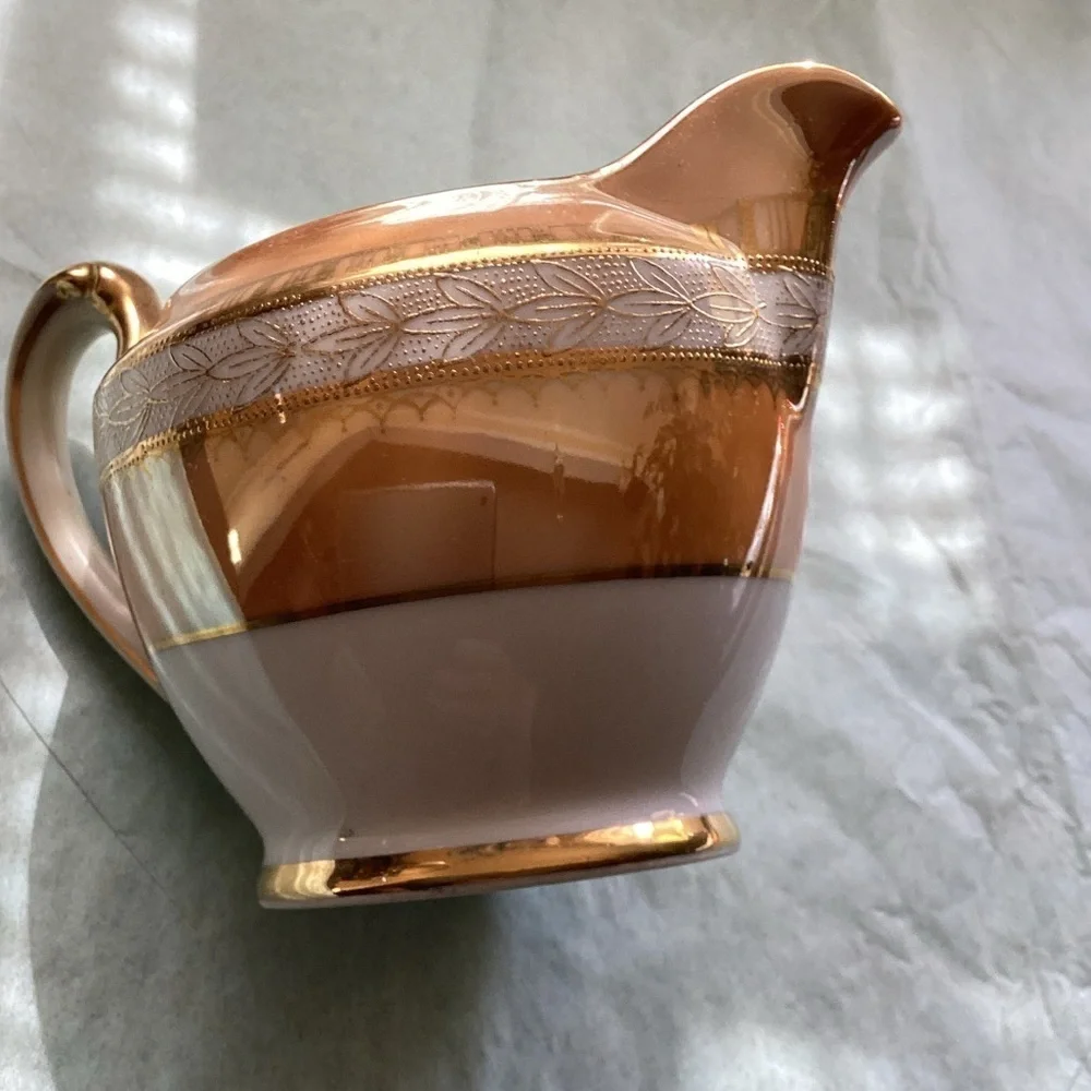 Antique Hand Painted Noritake Moriage Creamer
